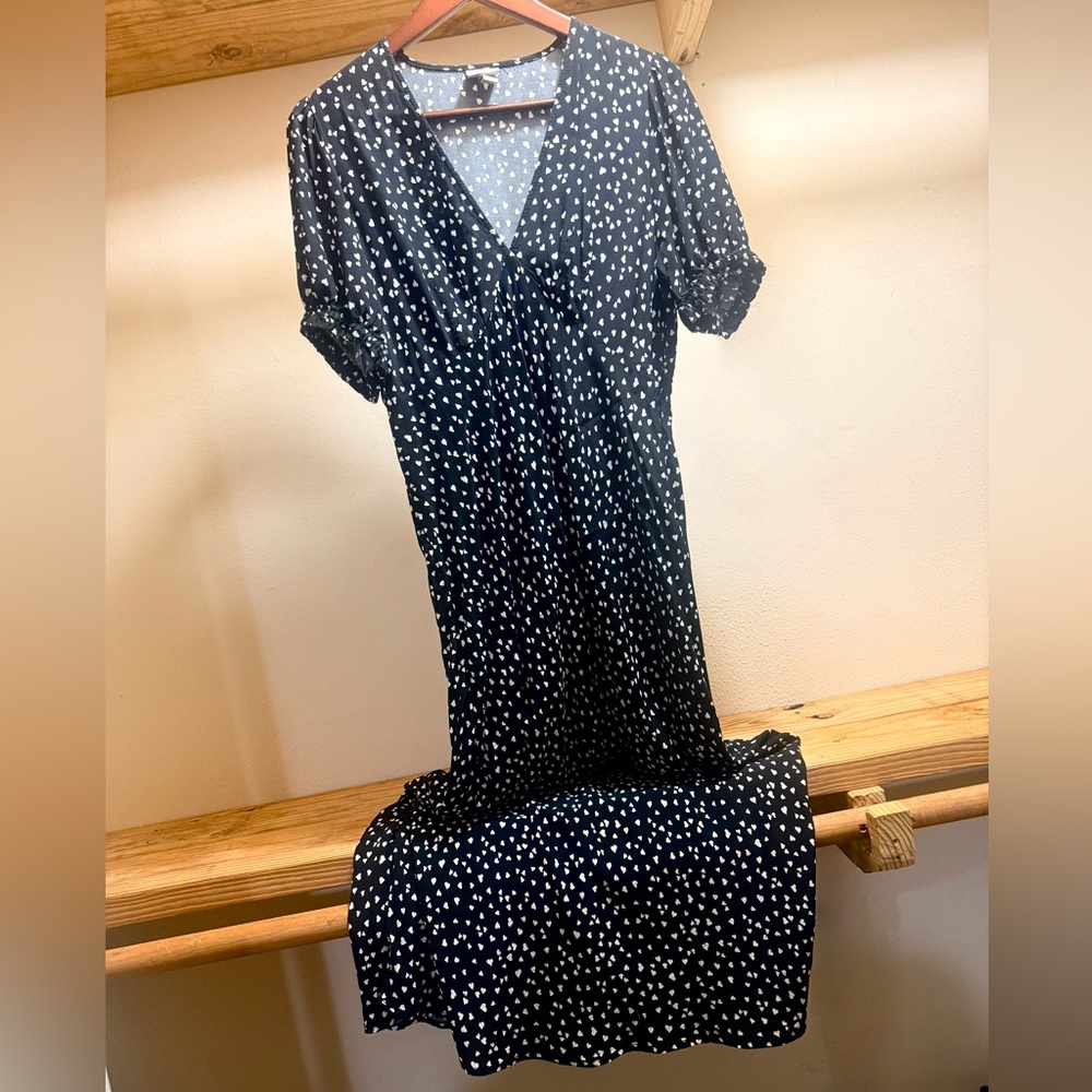 Heart Print Midi Maxi Dress